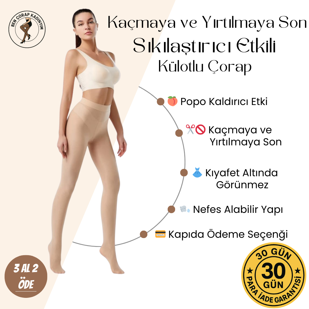Yırtılmaz Sıkılaştırıcı Külotlu Çorap